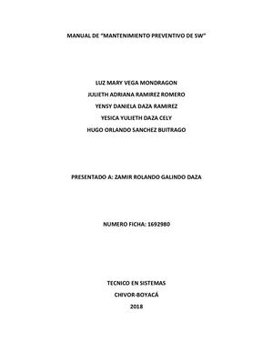 Manual De Mantenimiento Preventivo De Sw