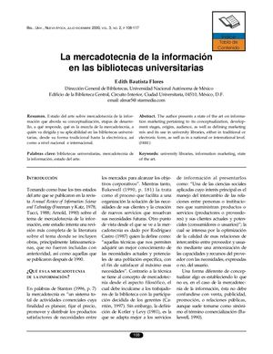 La mercadotecnia de la información  en las bibliotecas universitarias