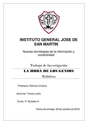 Trabajo De Investigacion Robotica