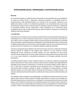 Intervención Social Desde El Trabajo Social