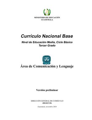 Cnb Tercero Básico Comunicación Y Lenguaje 08 11 2010