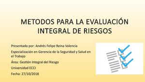 Metodos Para La Evaluación Integral De Riesgos