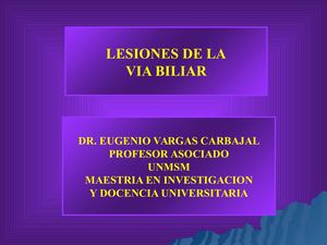 Lesiones de la Via Biliar