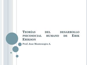 Teoría del Desarrollo Psicosocial de Erik Erikson