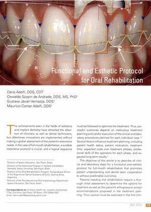 Adolfi Protocolo Estetico Y Funcional Para Rehabilitacion Oral