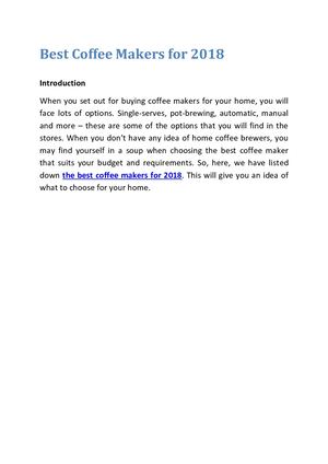 Best Coffee Makers For 2018 (1) Converted