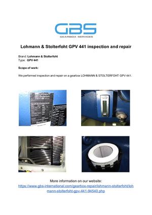 Lohmann & Stolterfoht GPV 441 Inspection And Repair