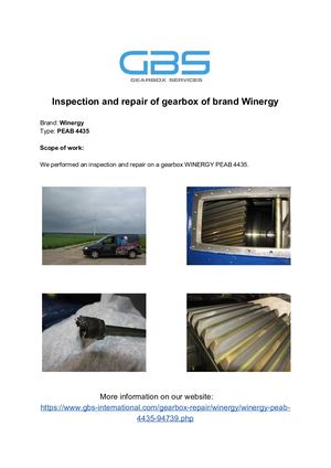 Inspection And Repair Of Gearbox Of Brand Winergy
