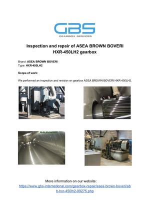 Inspection And Repair Of ASEA BROWN BOVERI HXR 450LH2 Gearbox