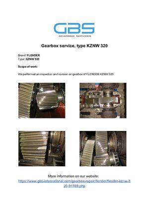 Gearbox Service, Type KZNW 320