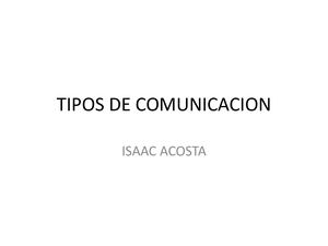 TIPOS DE COMINICACION