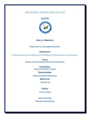 El Procesamiento De La Información