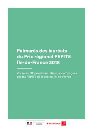 2018 - Palmarès des lauréats du Prix PEPITE Île-de-France
