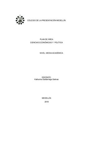 Plan De ÁRea Ciencias Economicas Y Politica