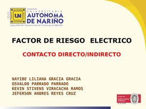 riesgo eléctrico contacto directo e indirecto