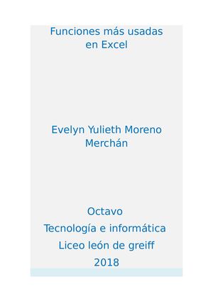 Funciones Más Usadas En Execel