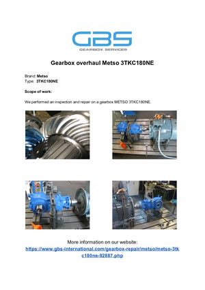 Gearbox Overhaul Metso 3TKC180NE