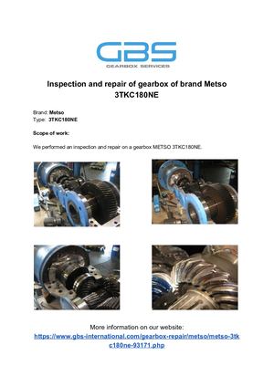 Inspection And Repair Of Gearbox Of Brand Metso 3TKC180NE