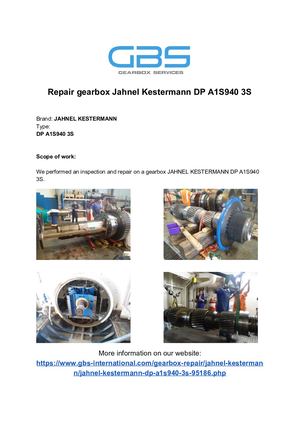 Repair Gearbox Jahnel Kestermann DP A1S940 3S