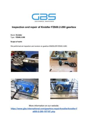 Inspection And Repair Of Knödler FZ600 2 280 Gearbox