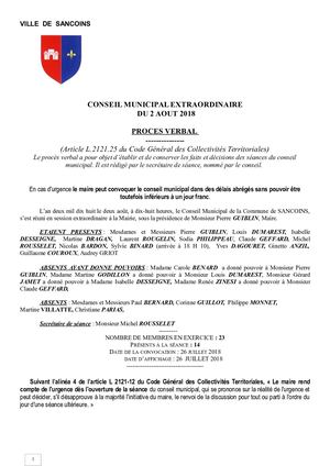 PV 02 08 2018- CM Extraordinaire