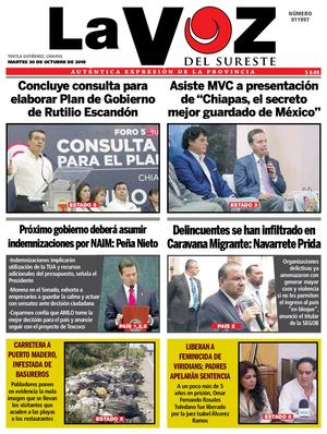 Diario La Voz del Sureste 30-10-2018