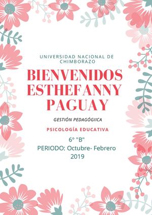 Bienvenidos Esthefanny Paguay