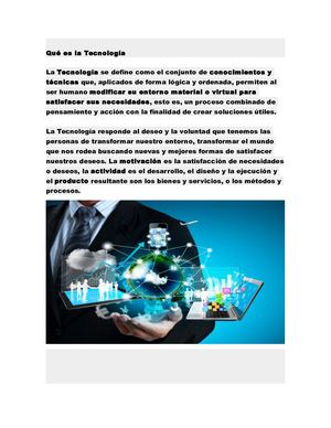 Qué Es La Tecnología