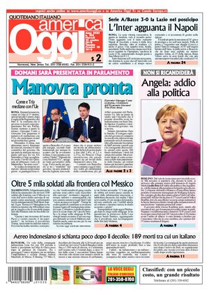America Oggi 30 Ottobre 2018