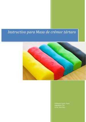 Instructivo Para Masa De Crémor Tartaro