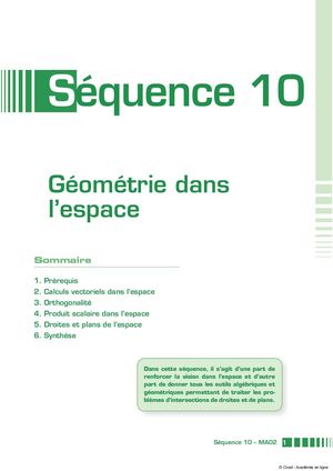 Geometrie Dans L'espace