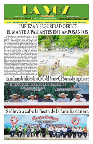La Voz De Mante Martes 30 De Octubre Del 2018