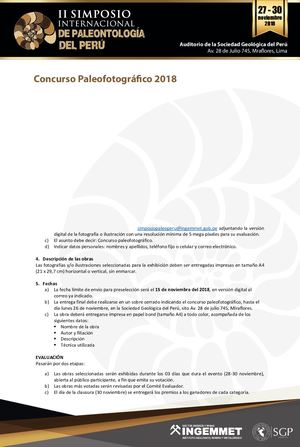 Base Del Concurso Paleofotografico 2018