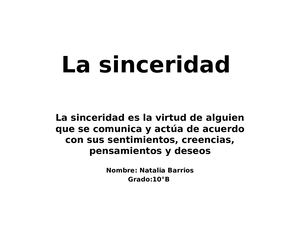 La Sinceridad