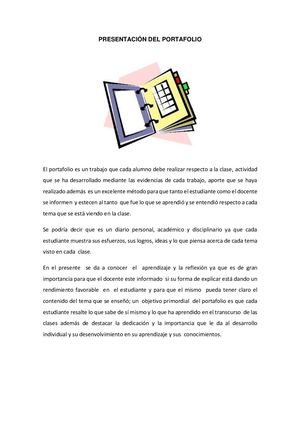 Presentación Del Portafolio