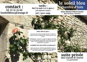 Dépliant LE SOLEIL BLEU chambre d'hôte
