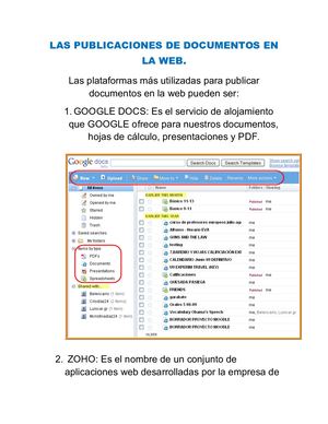 Las Publicaciones De Documentos En La Web
