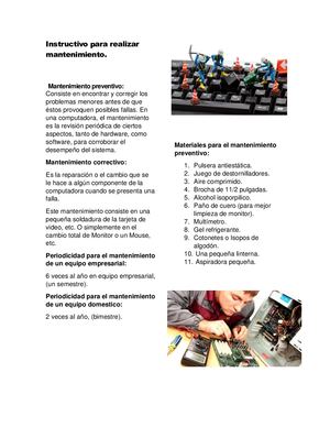 Instructivo Para Realizar Mantenimiento