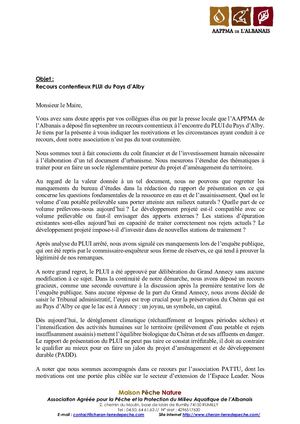 Lettre ouverte aux élus du Pays d'alby concernant le recours contre le PLUI
