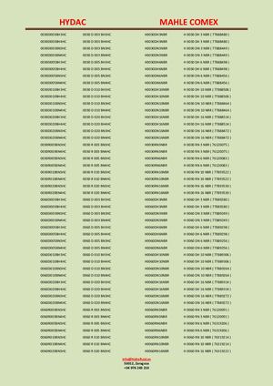 Cruce De Filtros Hydac