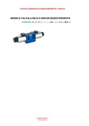 VALVULA BOSCH REXROTH 5 4WE10D