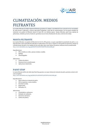 CLIMATIZACIÓN MEDIOS FILTRANTES