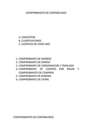 Comprobantes De Contabilidad