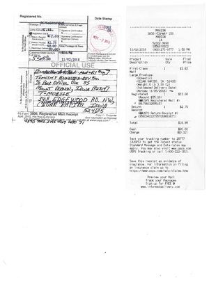 "AFFIDAVIT OF NOTICE OF DEFAULT" TO T-MOBILE