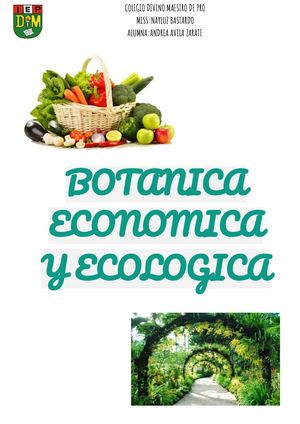BOTANICA ECONOMICA Y ECOLOGICA