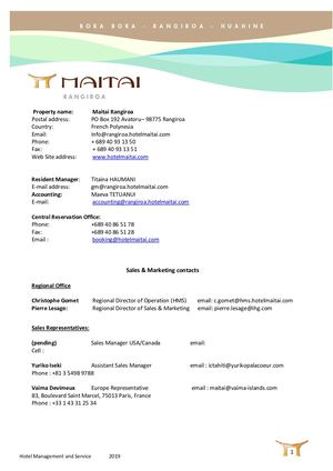 MAITAI RANGIROA Fact Sheet 2019 ENG
