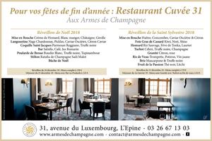 Menus Fêtes Restaurant Cuvée 31