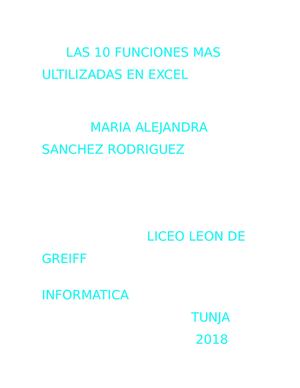 Las 10 Funciones Mas Ultilizadas En Excel