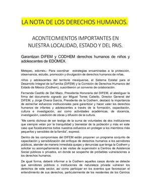 Periodico Digital LA NOTA DE LOS DERECHOS HUMANOS EQUIPO 4 308-B
