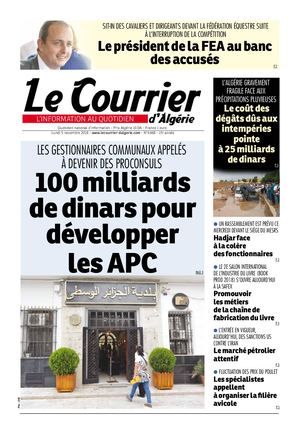 Le Courrier d'Algérie du lundi 5 novembre 2018